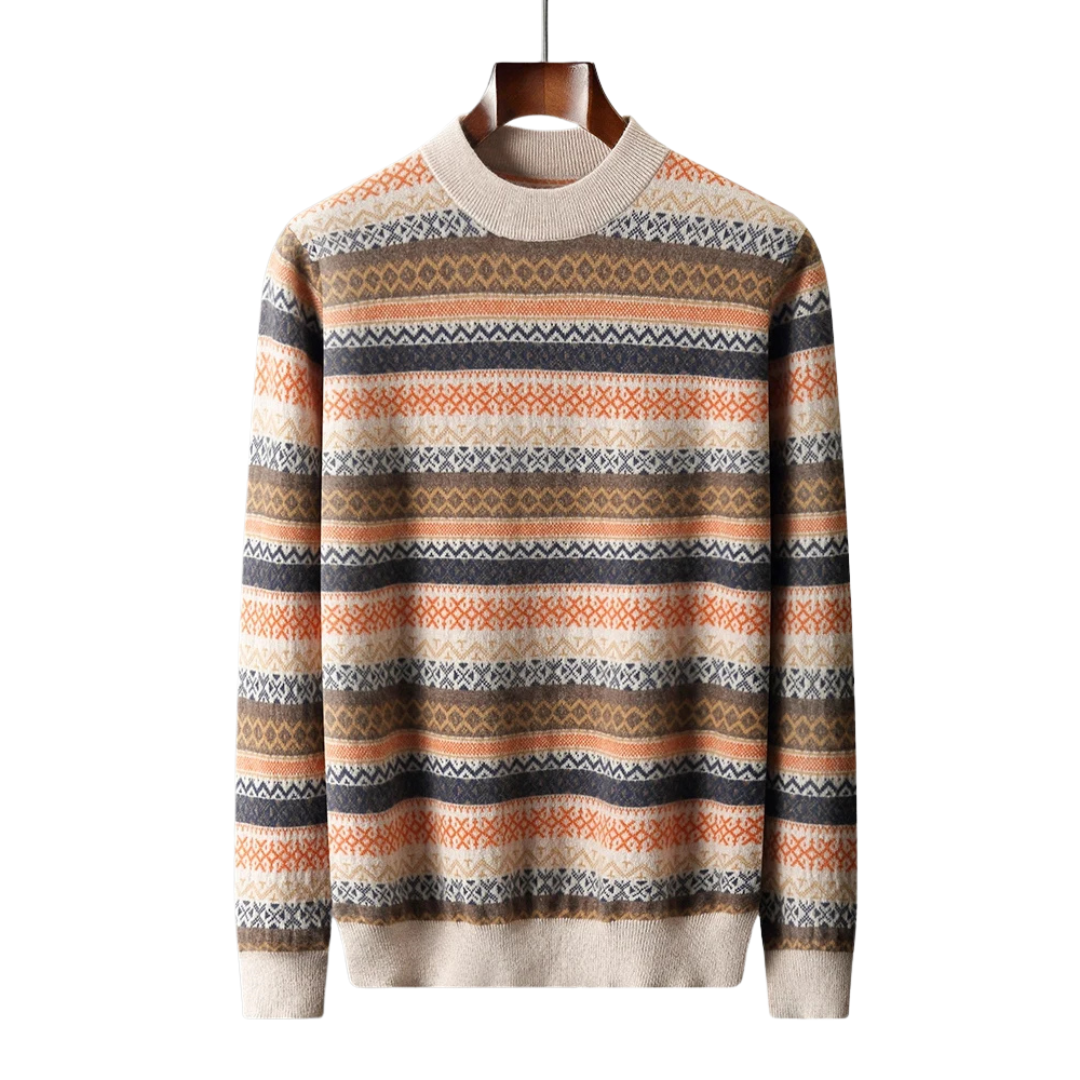 Langford Cashmere Sweater™ The Notting Hill Striped Fair Isle