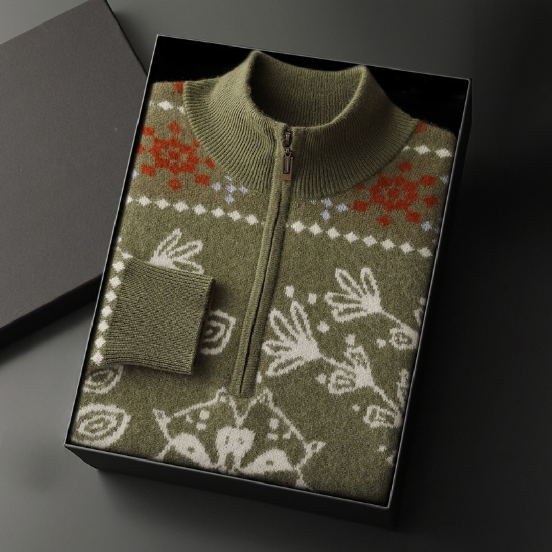 Langford Cashmere Sweater™ The Cotswold Fair Isle Quarter-Zip