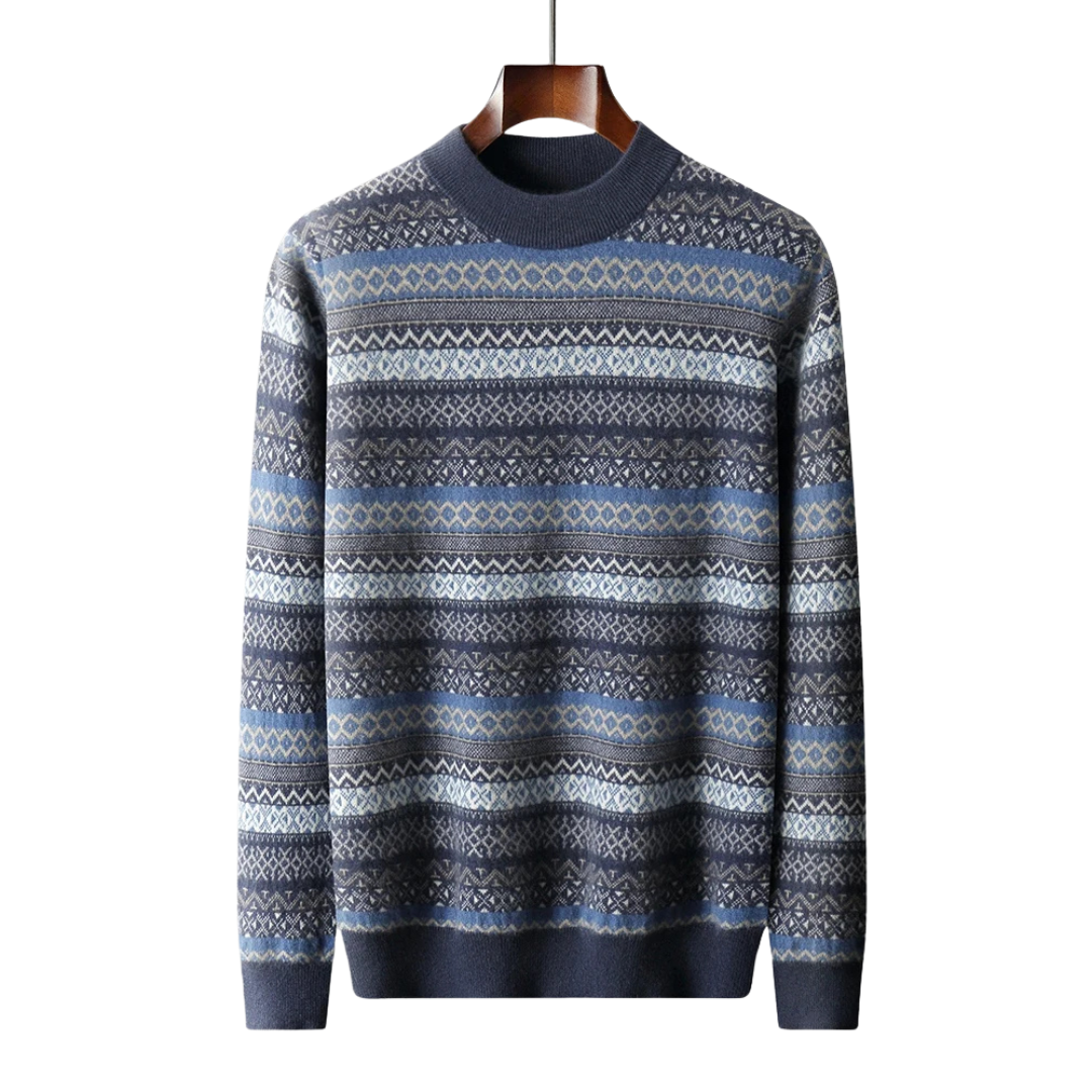 Langford Cashmere Sweater™ The Notting Hill Striped Fair Isle
