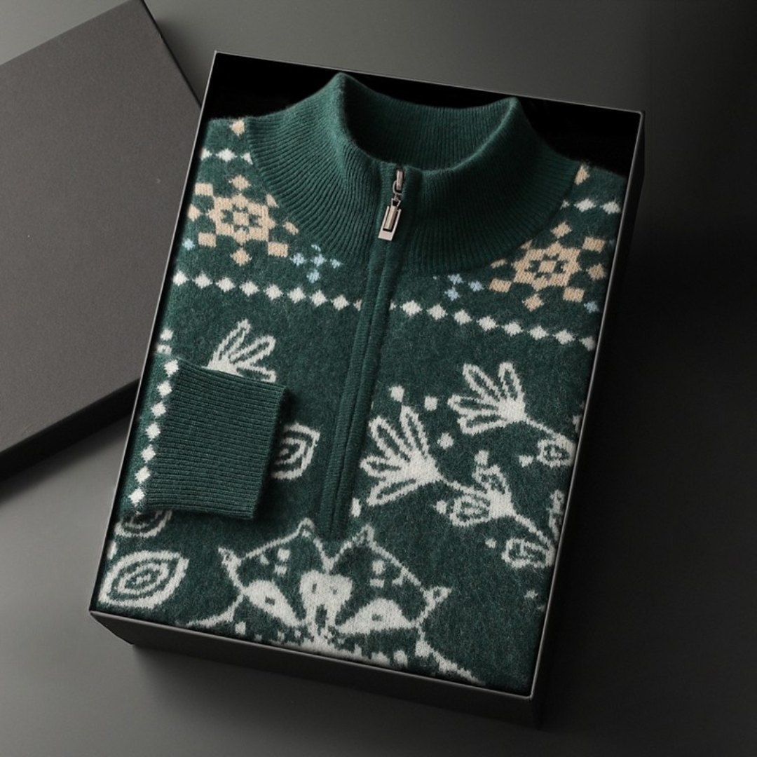 Langford Cashmere Sweater™ The Cotswold Fair Isle Quarter-Zip