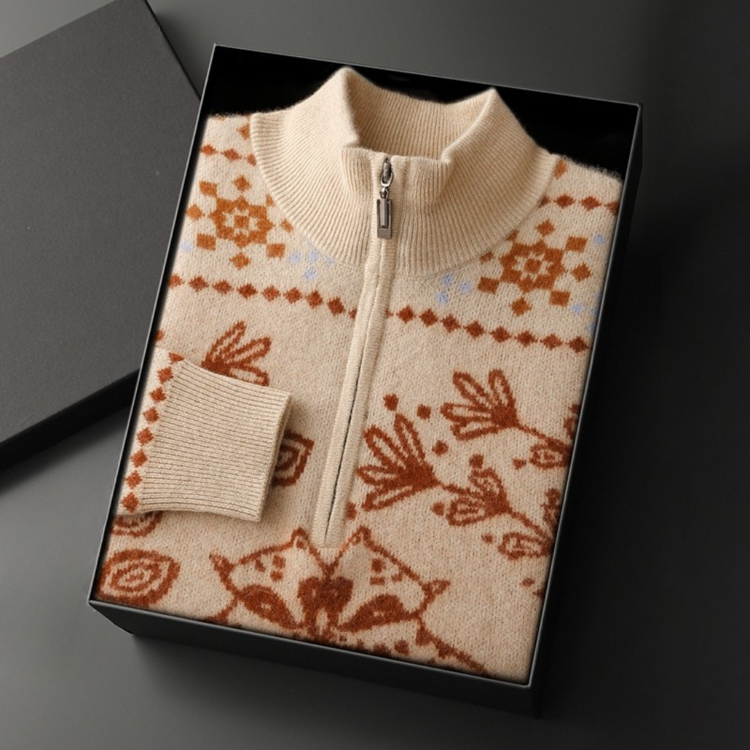 Langford Cashmere Sweater™ The Cotswold Fair Isle Quarter-Zip