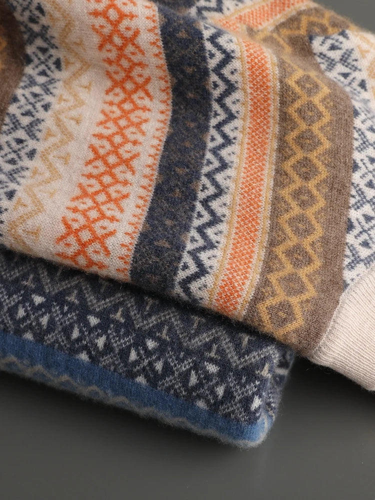 Langford Cashmere Sweater™ The Notting Hill Striped Fair Isle