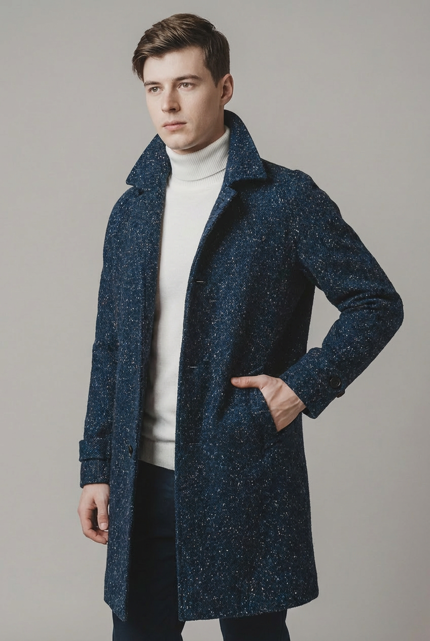 Langford Overcoat™ Midnight Speckle Wool