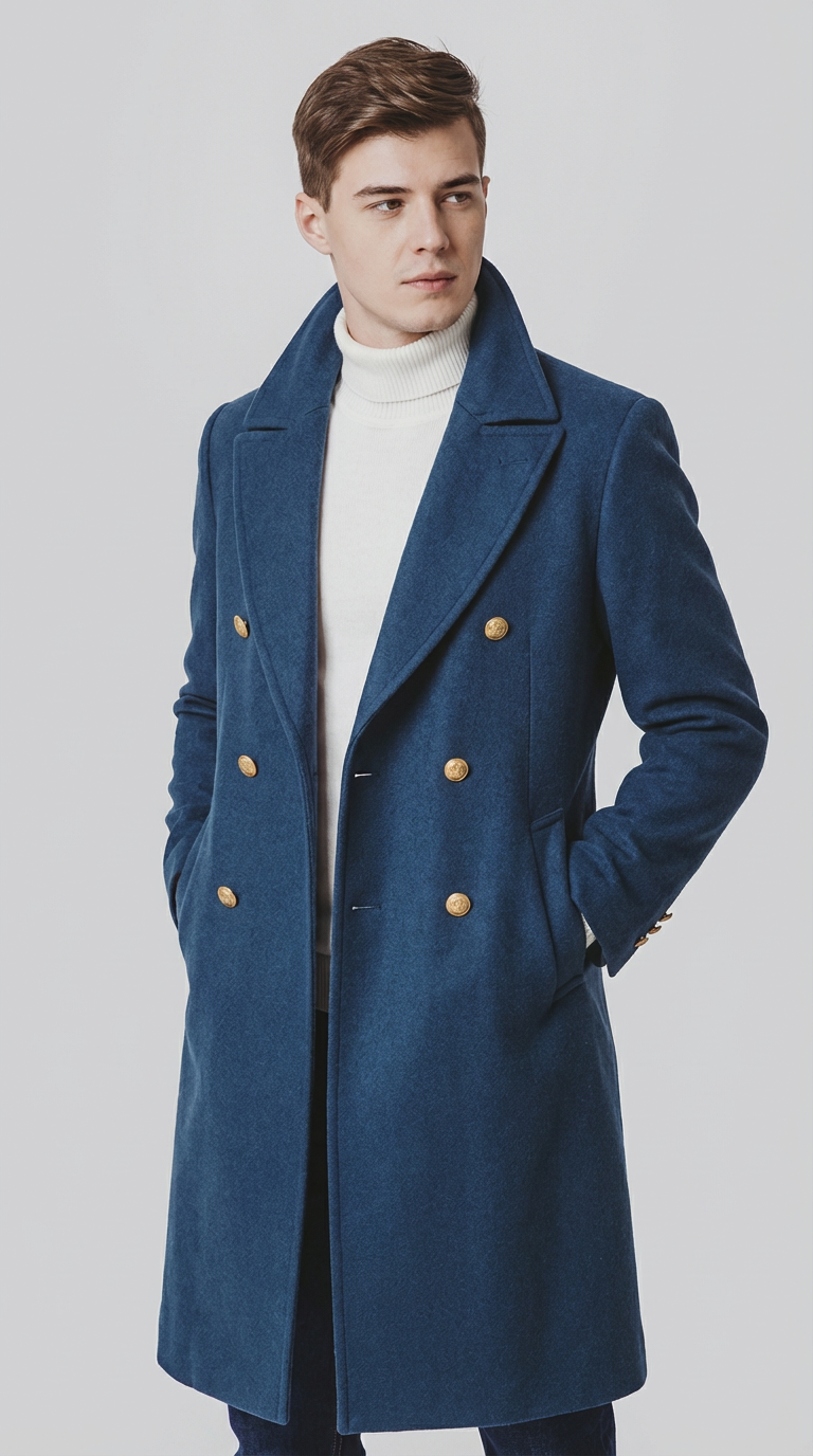 Langford Overcoat™ Royal Teal Wool Blend