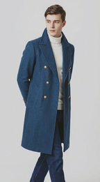 Langford Overcoat™ Royal Teal Wool Blend