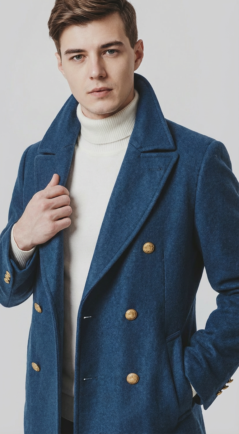 Langford Overcoat™ Royal Teal Wool Blend