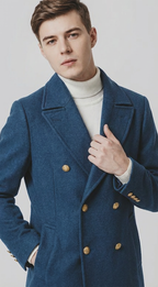 Langford Overcoat™ Royal Teal Wool Blend