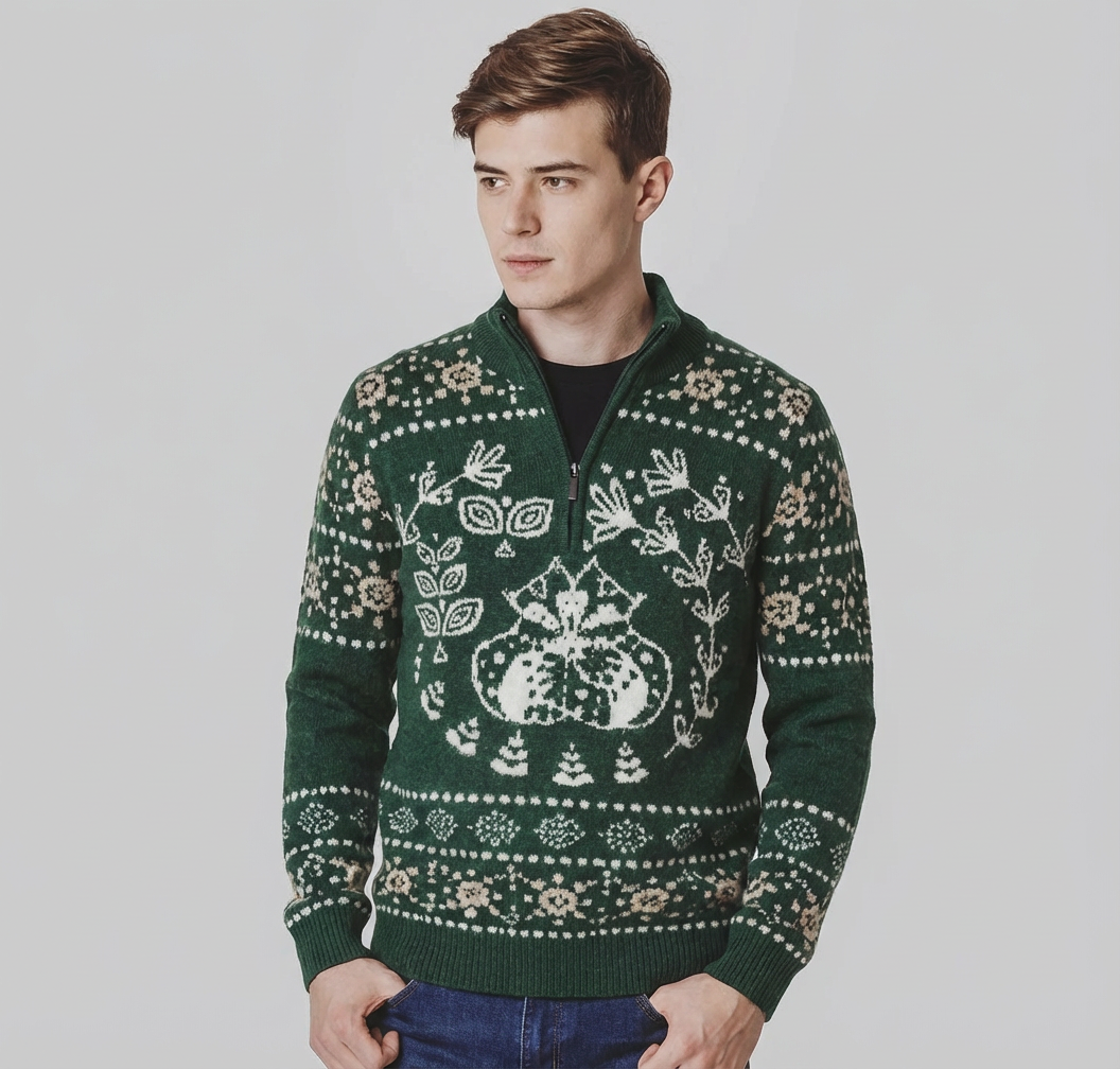 Langford Cashmere Sweater™ The Cotswold Fair Isle Quarter-Zip