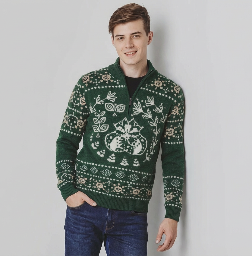 Langford Cashmere Sweater™ The Cotswold Fair Isle Quarter-Zip