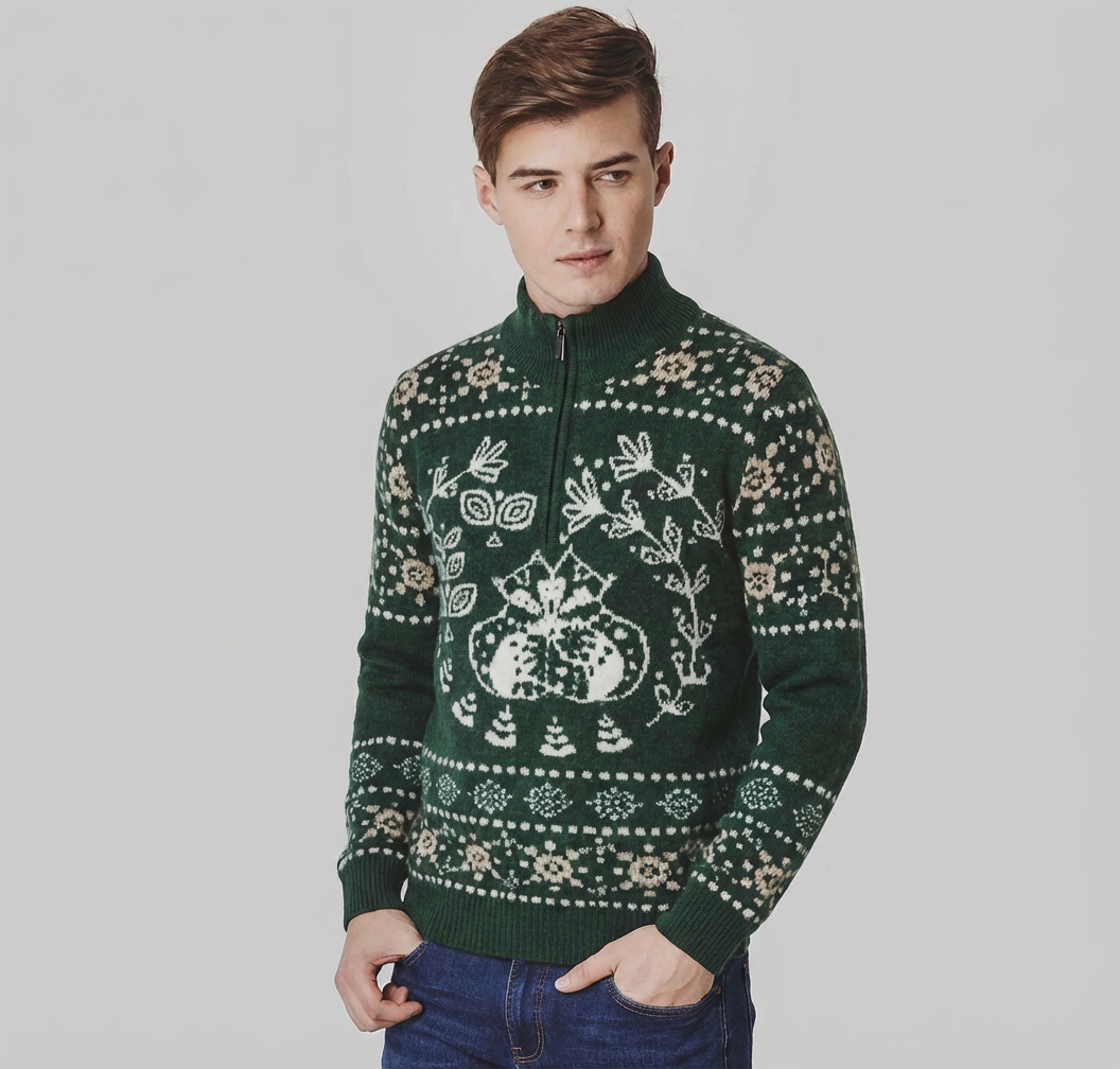 Langford Cashmere Sweater™ The Cotswold Fair Isle Quarter-Zip