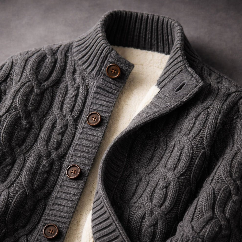Langford Cardigan™ Merino Cable - Knit Button - Langford Maison