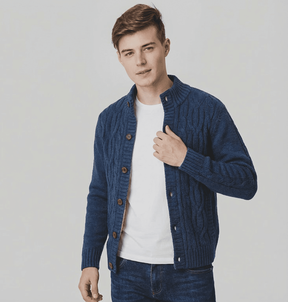 Langford Cardigan™ Merino Cable - Knit Button - Langford Maison