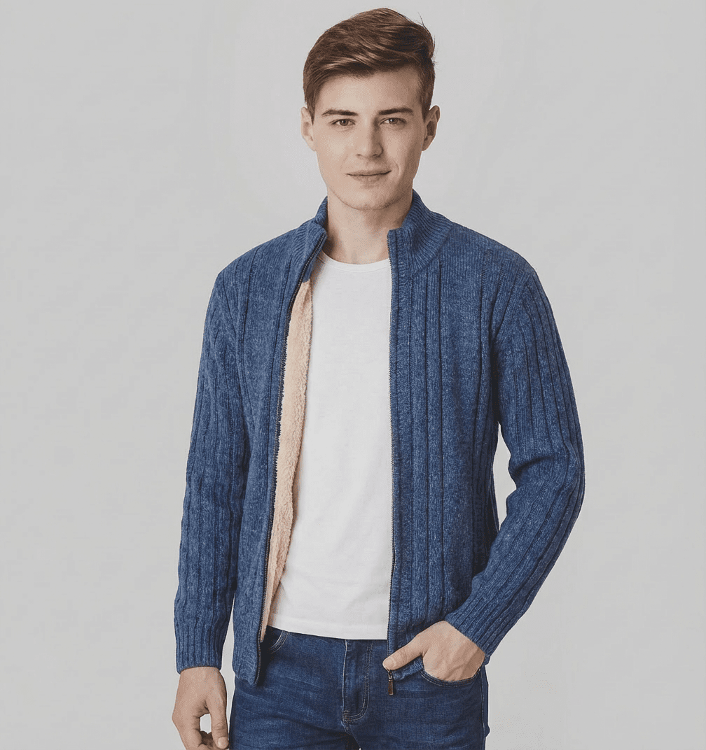 Langford Cardigan™ Merino Wool Rib Zip - Langford Maison