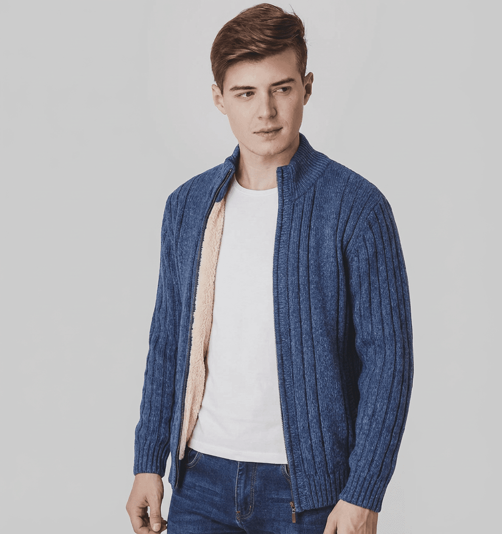 Langford Cardigan™ Merino Wool Rib Zip - Langford Maison