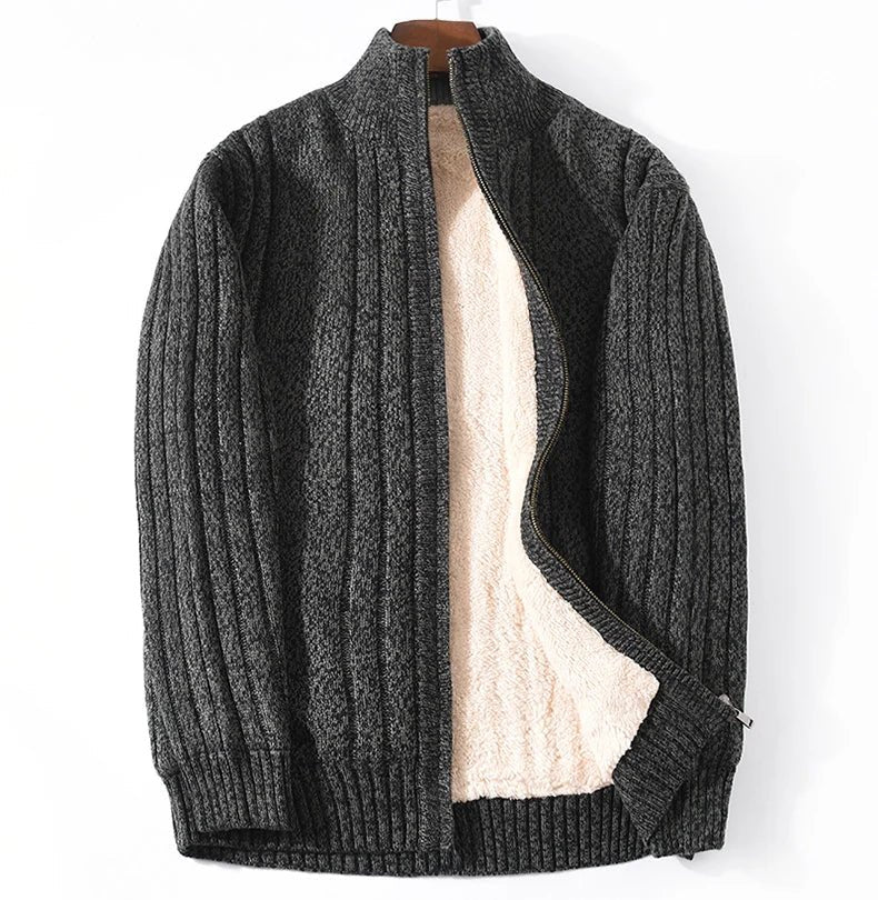 Langford Cardigan™ Merino Wool Rib Zip - Langford Maison