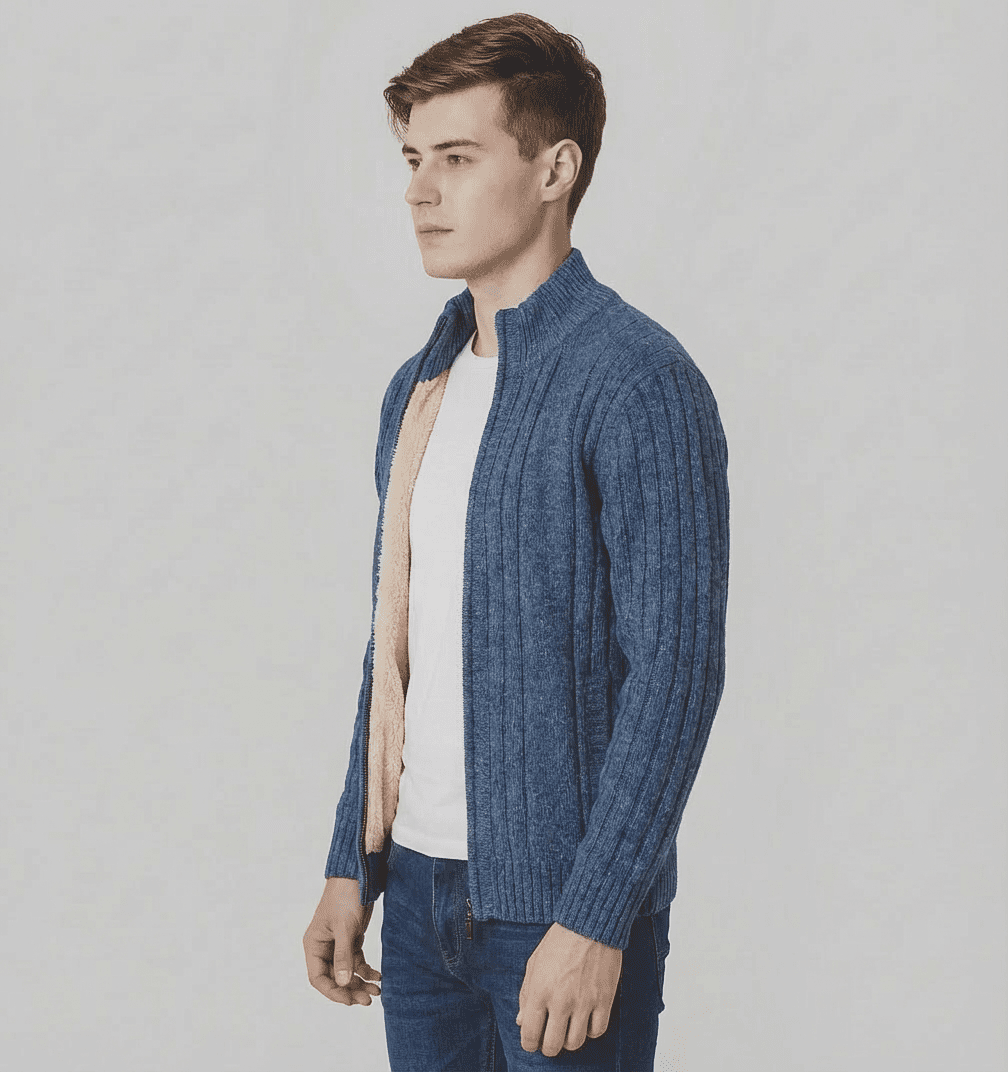 Langford Cardigan™ Merino Wool Rib Zip - Langford Maison