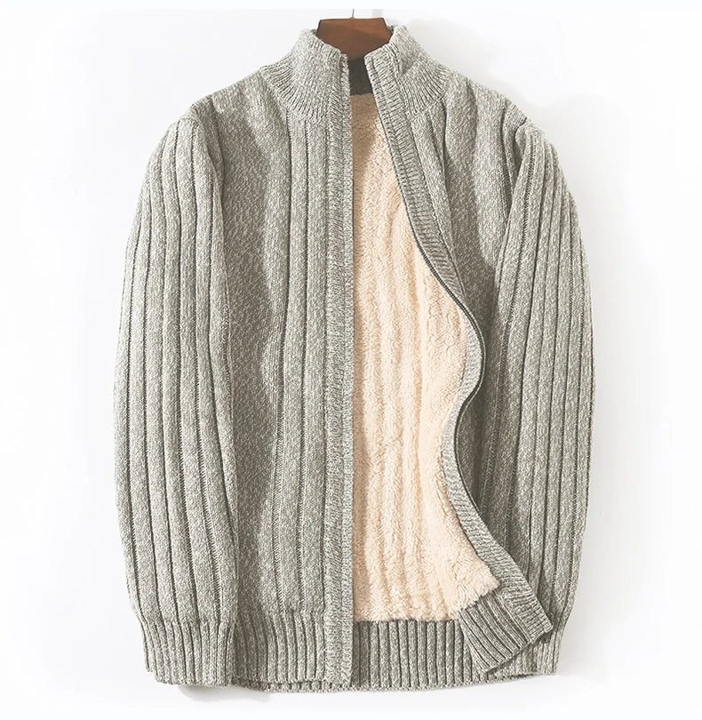 Langford Cardigan™ Merino Wool Rib Zip - Langford Maison