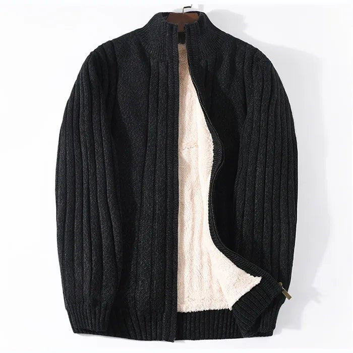 Langford Cardigan™ Merino Wool Rib Zip - Langford Maison