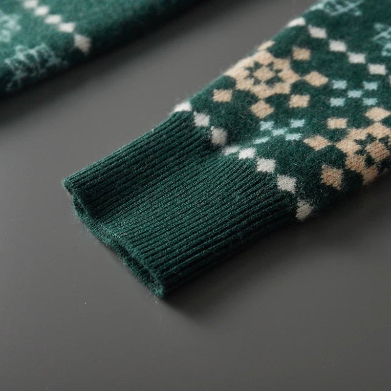 Langford Cashmere Sweater™ The Cotswold Fair Isle Quarter - Zip - Langford Maison