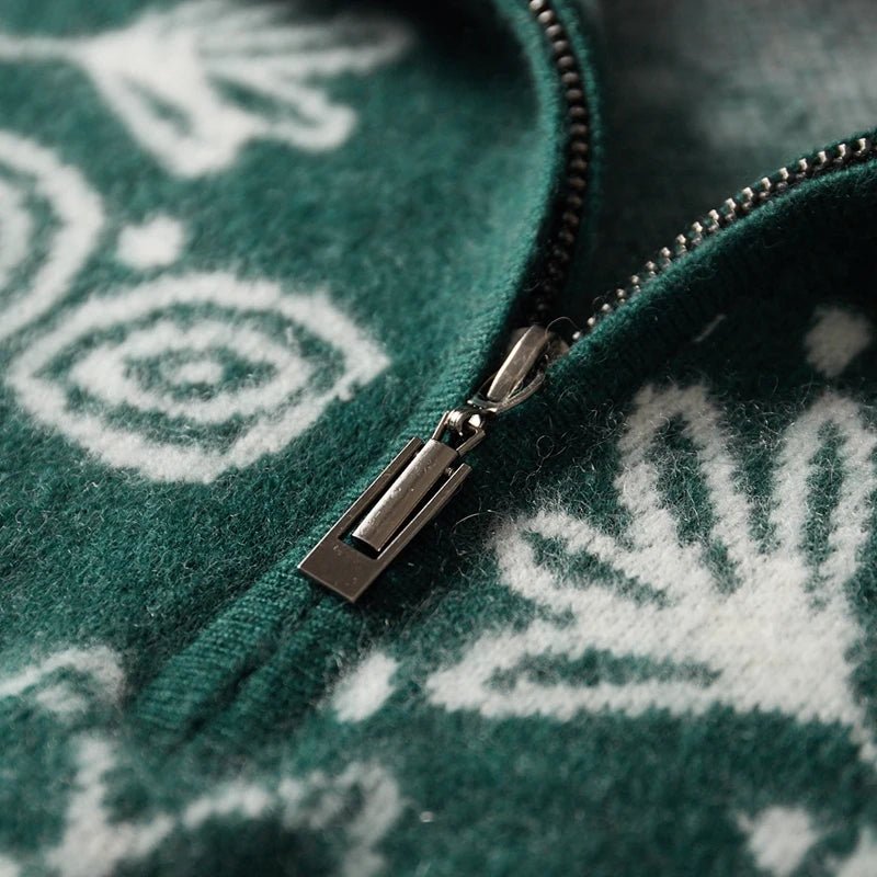 Langford Cashmere Sweater™ The Cotswold Fair Isle Quarter - Zip - Langford Maison