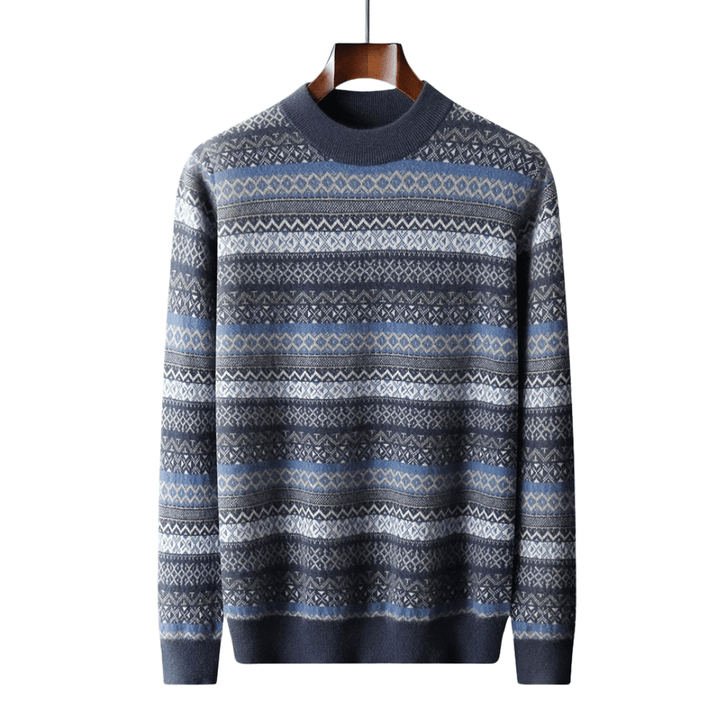 Langford Cashmere Sweater™ The Notting Hill Striped Fair Isle - Langford Maison