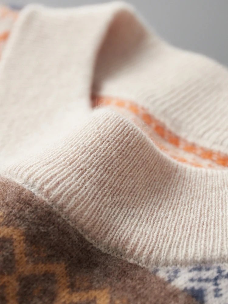 Langford Cashmere Sweater™ The Notting Hill Striped Fair Isle - Langford Maison