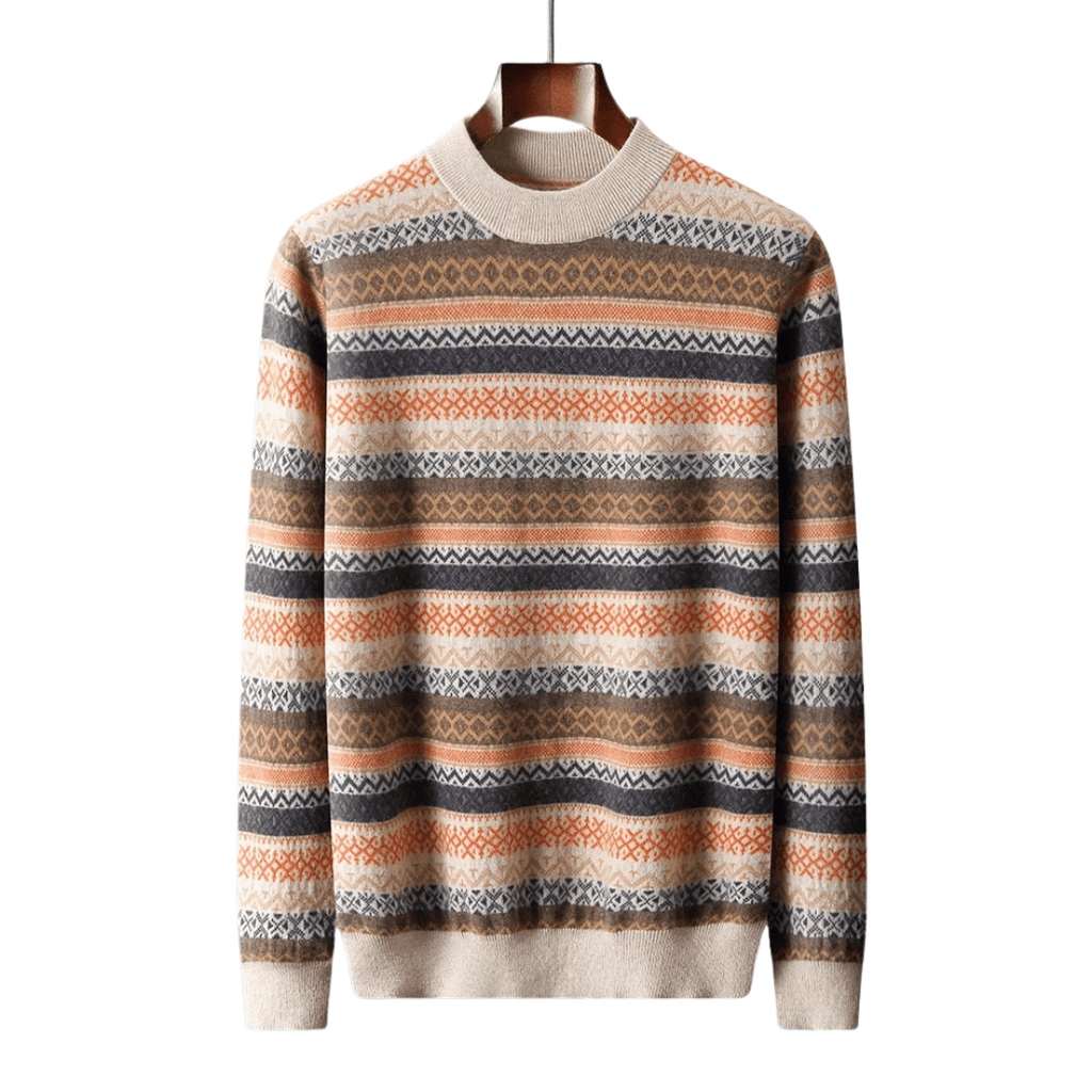 Langford Cashmere Sweater™ The Notting Hill Striped Fair Isle - Langford Maison