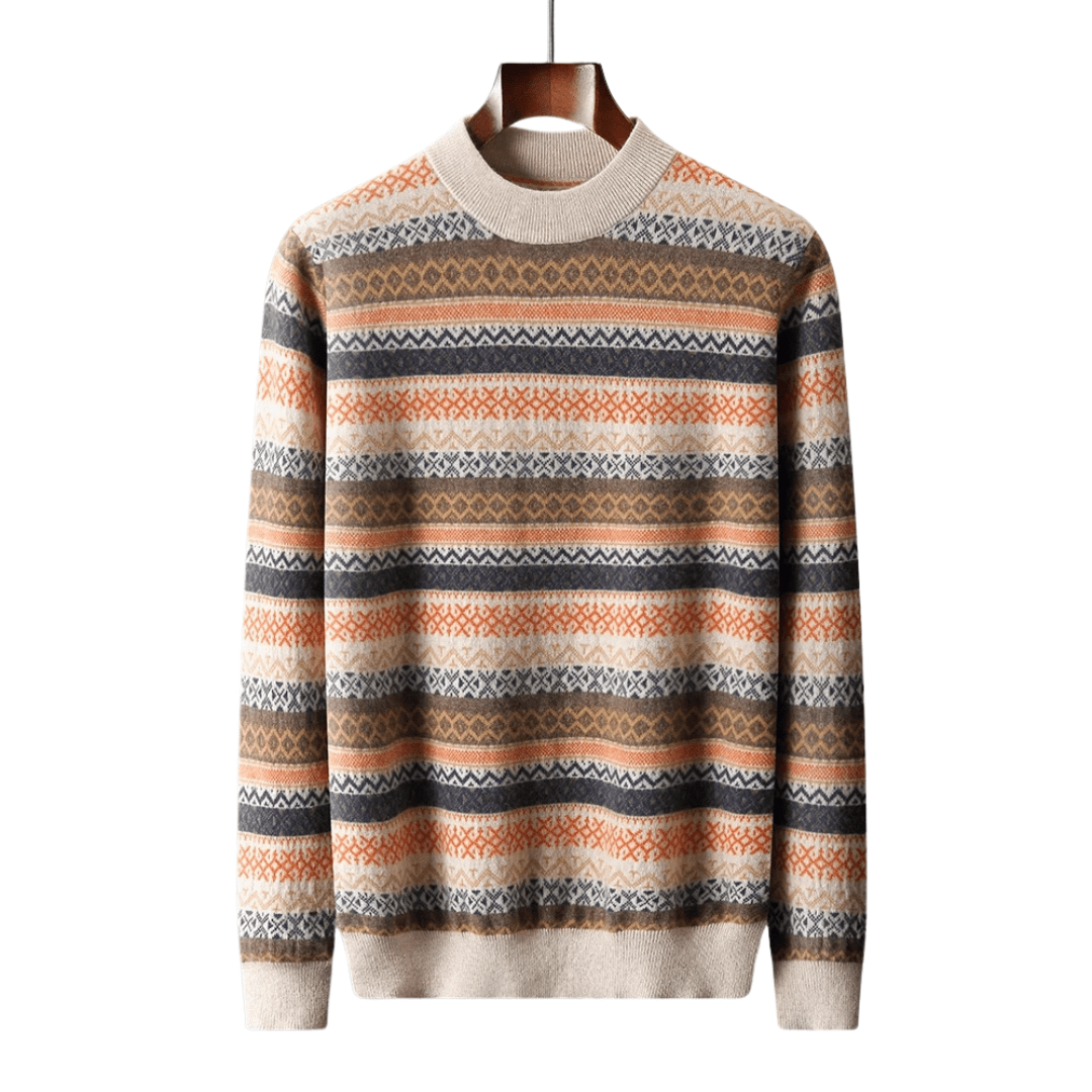 Langford Cashmere Sweater™ The Notting Hill Striped Fair Isle - Langford Maison