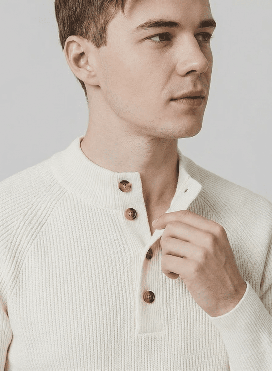 Langford Cashmere Sweater™ The Sloane Square Henley - Langford Maison