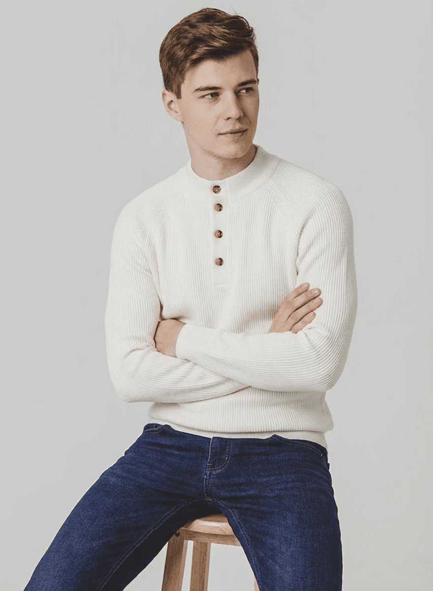 Langford Cashmere Sweater™ The Sloane Square Henley - Langford Maison