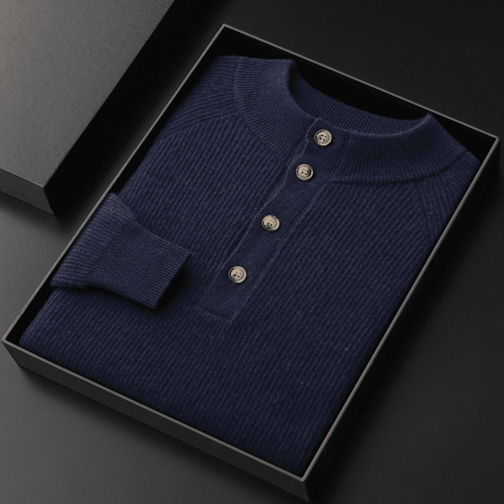 Langford Cashmere Sweater™ The Sloane Square Henley - Langford Maison