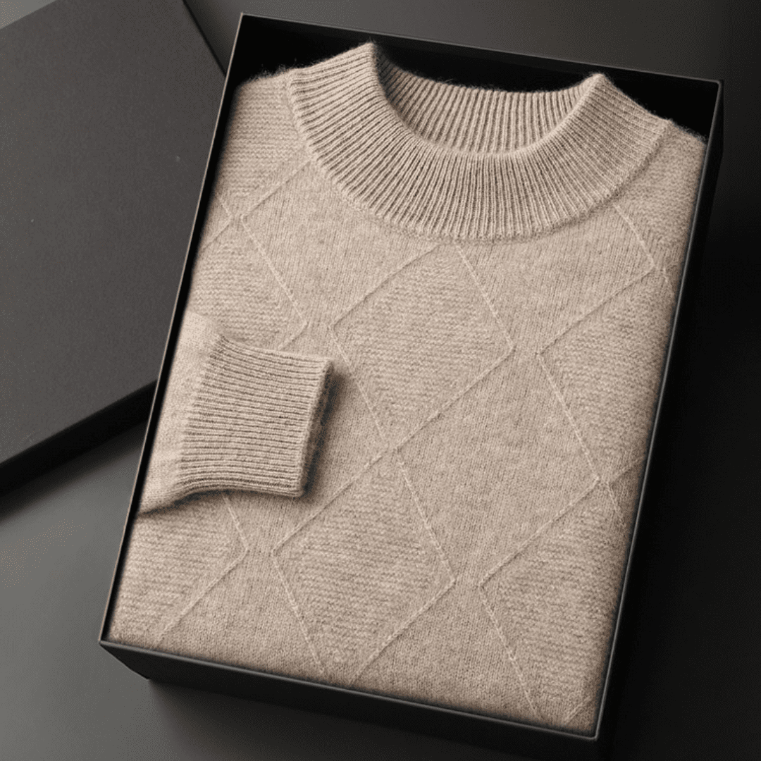 Langford Cashmere Sweater™ The Westminster Diamond Texture - Langford Maison