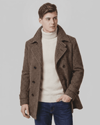 Langford Coat™ Aldwych Herringbone Peacoat - Langford Maison