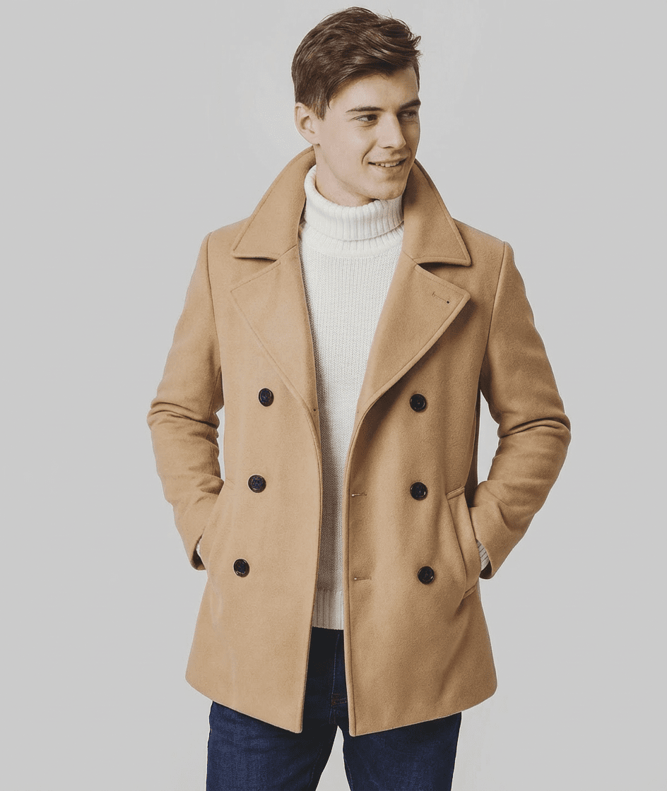 Langford Coat™ Fleet Melton Peacoat - Langford Maison