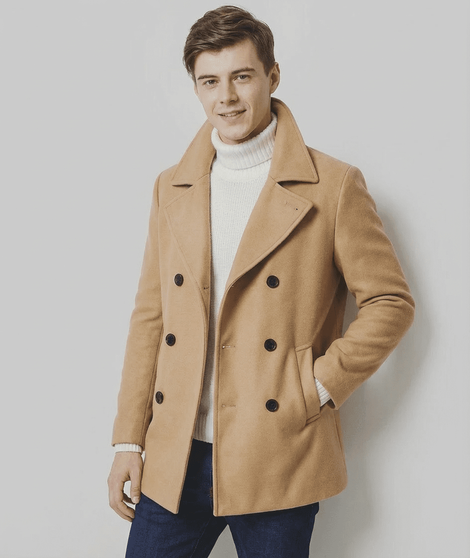 Langford Coat™ Fleet Melton Peacoat - Langford Maison