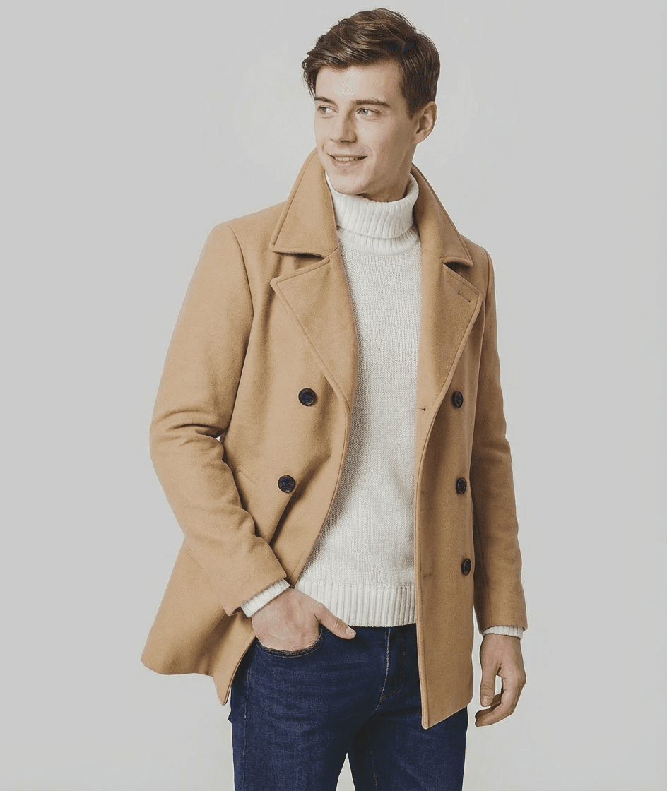 Langford Coat™ Fleet Melton Peacoat - Langford Maison