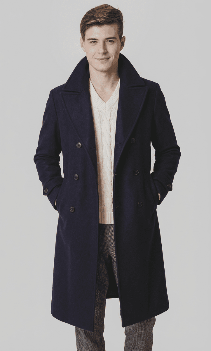Langford Coat™ Regent Long Melton Overcoat - Langford Maison
