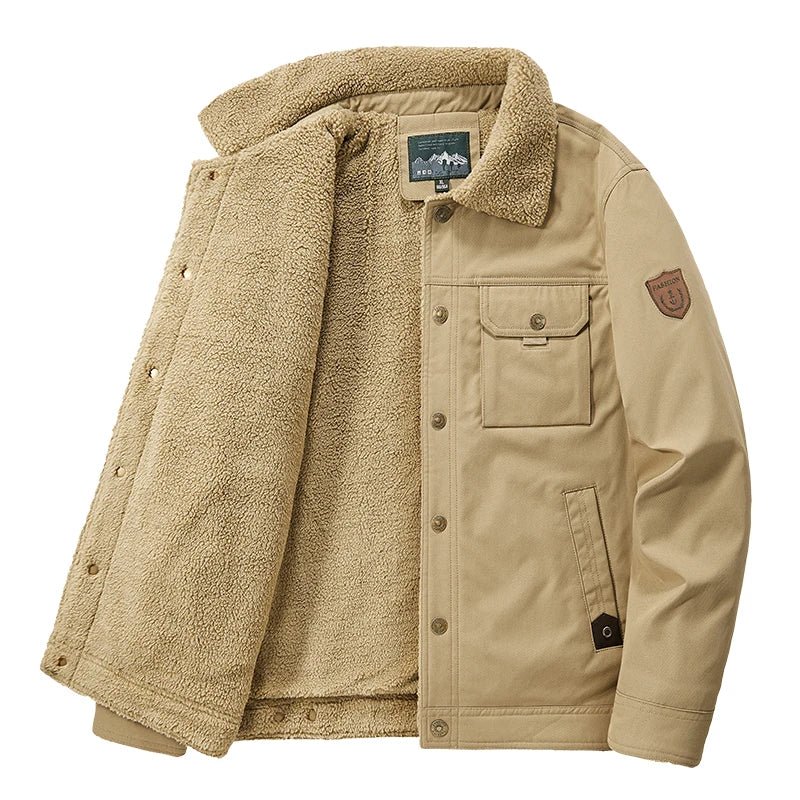 Langford Jacket™ Sand Sherpa Trucker - Langford Maison