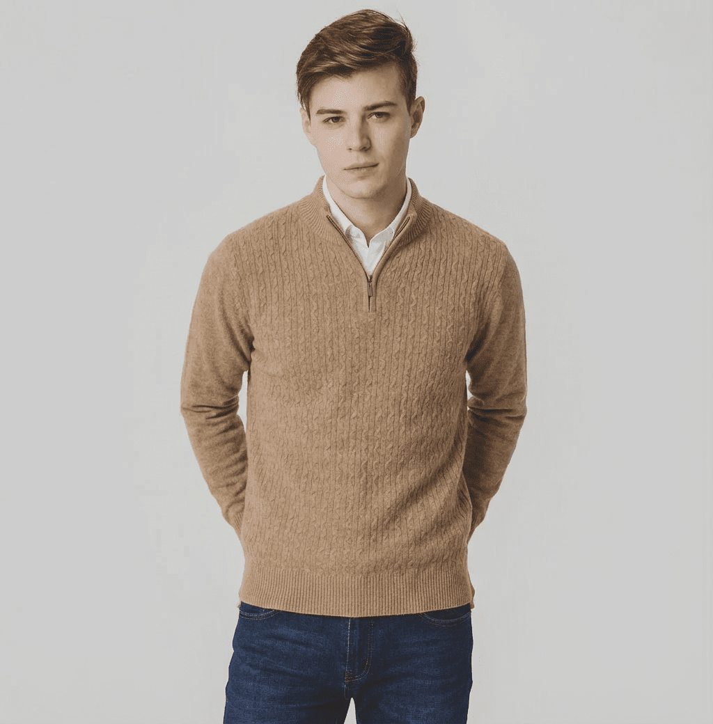 Langford Merino Sweater™ The Cambridge Half - Zip - Langford Maison