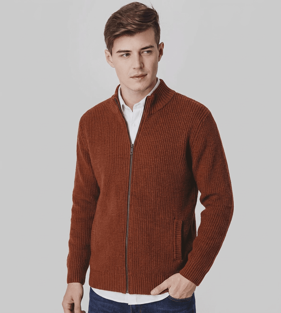 Langford Merino Sweater™ The Piccadilly Zip - Through - Langford Maison