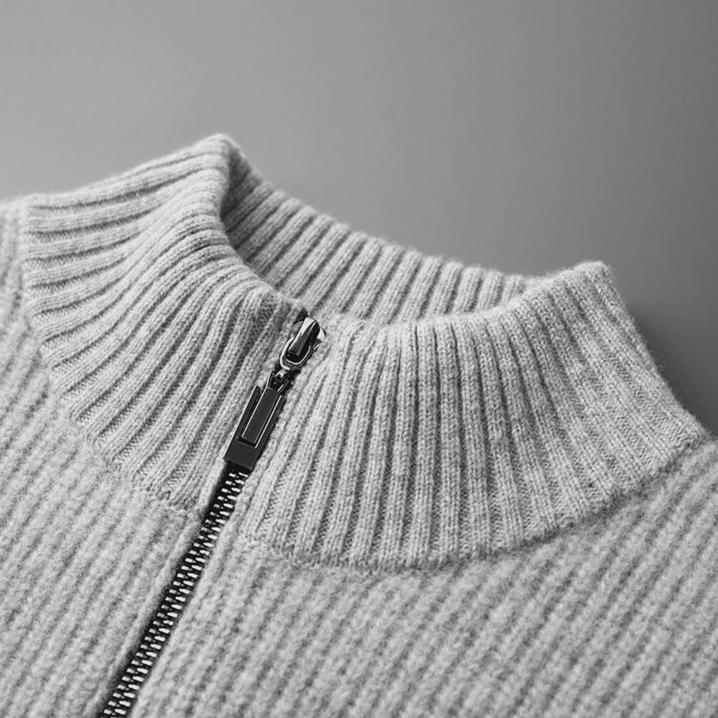 Langford Merino Sweater™ The Piccadilly Zip - Through - Langford Maison