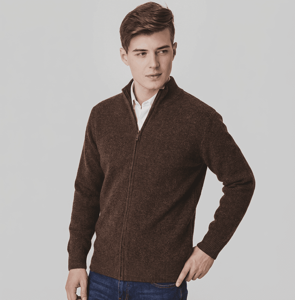Langford Merino Sweater™ The Windsor Zip - Through - Langford Maison