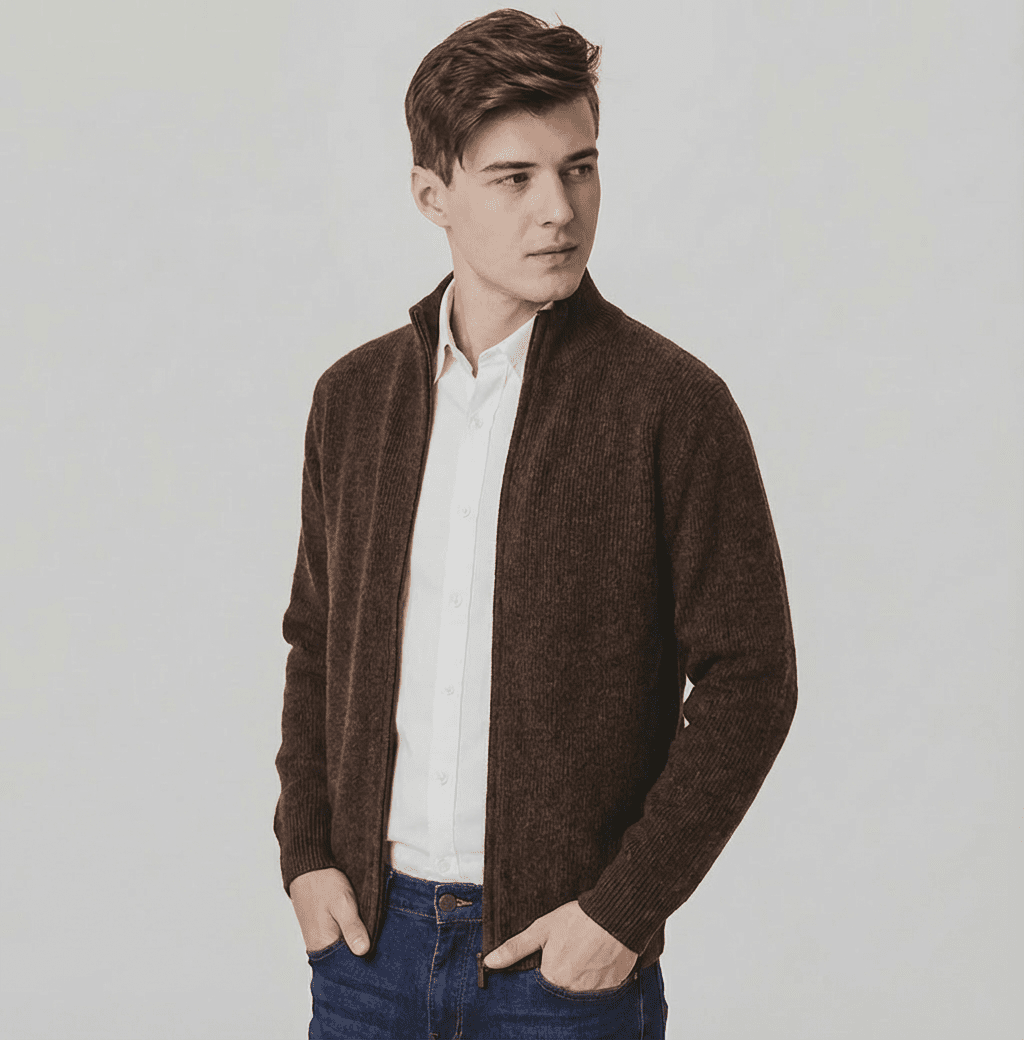 Langford Merino Sweater™ The Windsor Zip - Through - Langford Maison