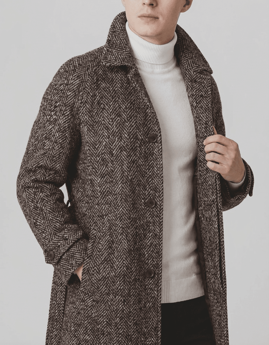 Langford Overcoat™ Heritage Mocha Tweed - Langford Maison