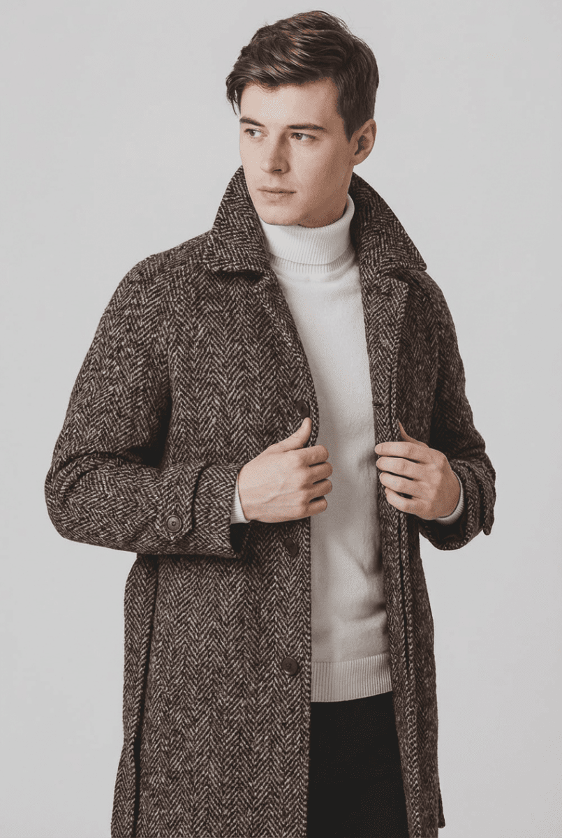 Langford Overcoat™ Heritage Mocha Tweed - Langford Maison