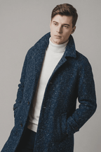 Langford Overcoat™ Midnight Speckle Wool - Langford Maison