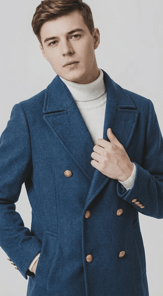 Langford Overcoat™ Royal Teal Wool Blend - Langford Maison