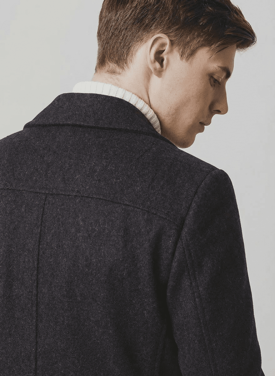 Langford Peacoat™ The Kensington Herringbone - Langford Maison